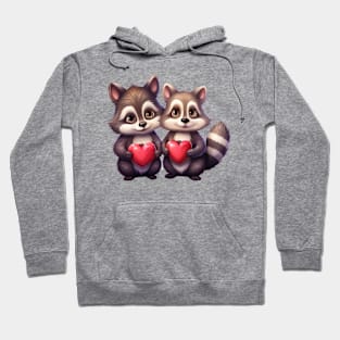 Valentine Raccoon Couple Hoodie